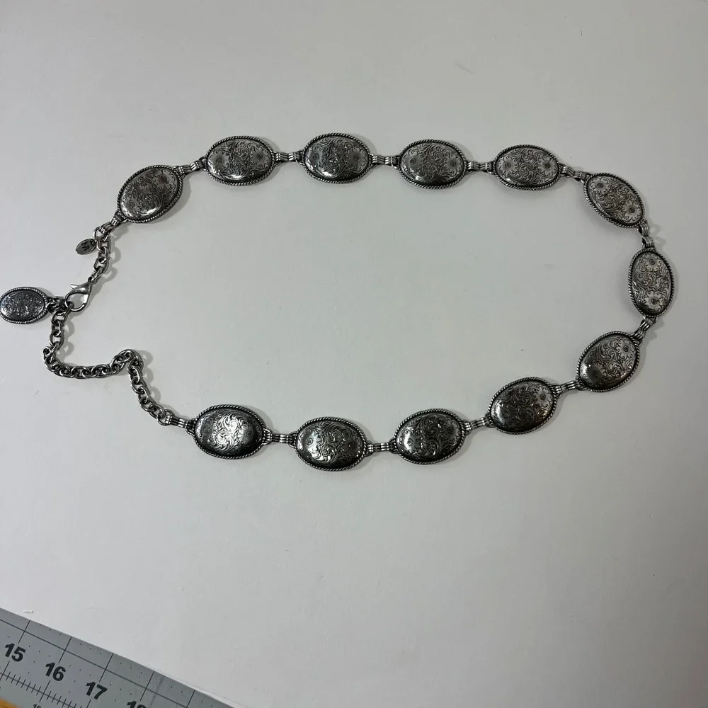 Vintage Tony Lama Womens Nicole Concho Link Belt Made in Taiwan M